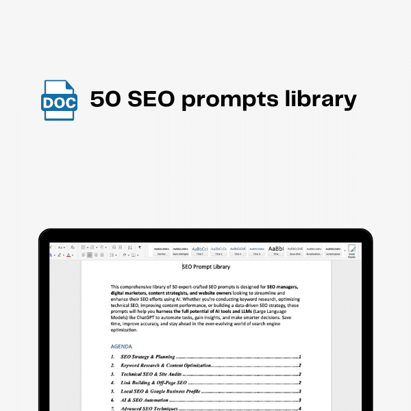 50 SEO prompt library